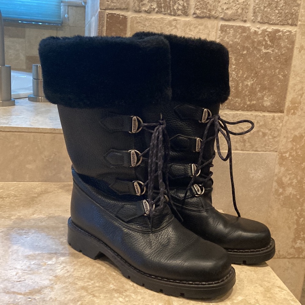 Sorel Vintage Leather Faux Fur Winter Boots